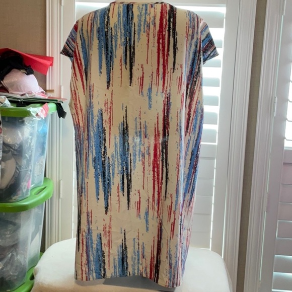 SHEIN Red and Blue Abstract Midi Dress - Picture 3 of 6